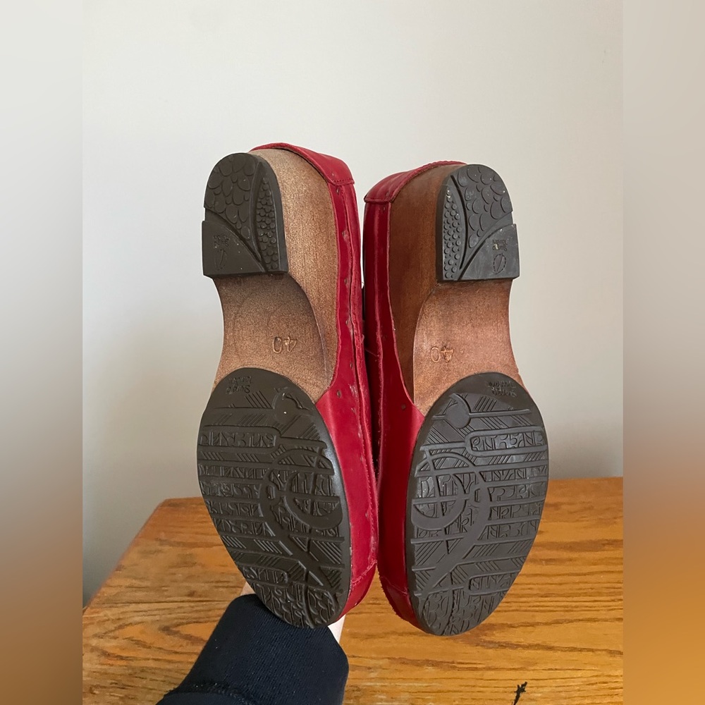 Sergio Tomani Leather Clogs Florida Rojo Size EU 40 - Picture 4 of 5